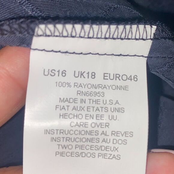 New Vintage Liz Claiborne Sleeveless Maxi Dress Short Sleeve  Blue Size 16 - Picture 4 of 5